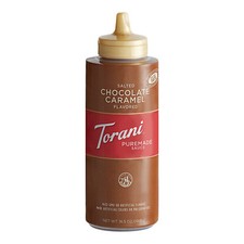 Torani Puremade Salted Chocolate Caramel Flavoring Sauce 12 fl. oz. - 4 Pieces
