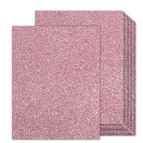 Pink Glitter Cardstock 8.5x11 Double-Sided 24 Sheets, Pink No-Shed pink - Picture 1 of 7