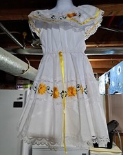 Girls White And Yellow Dress Size Small