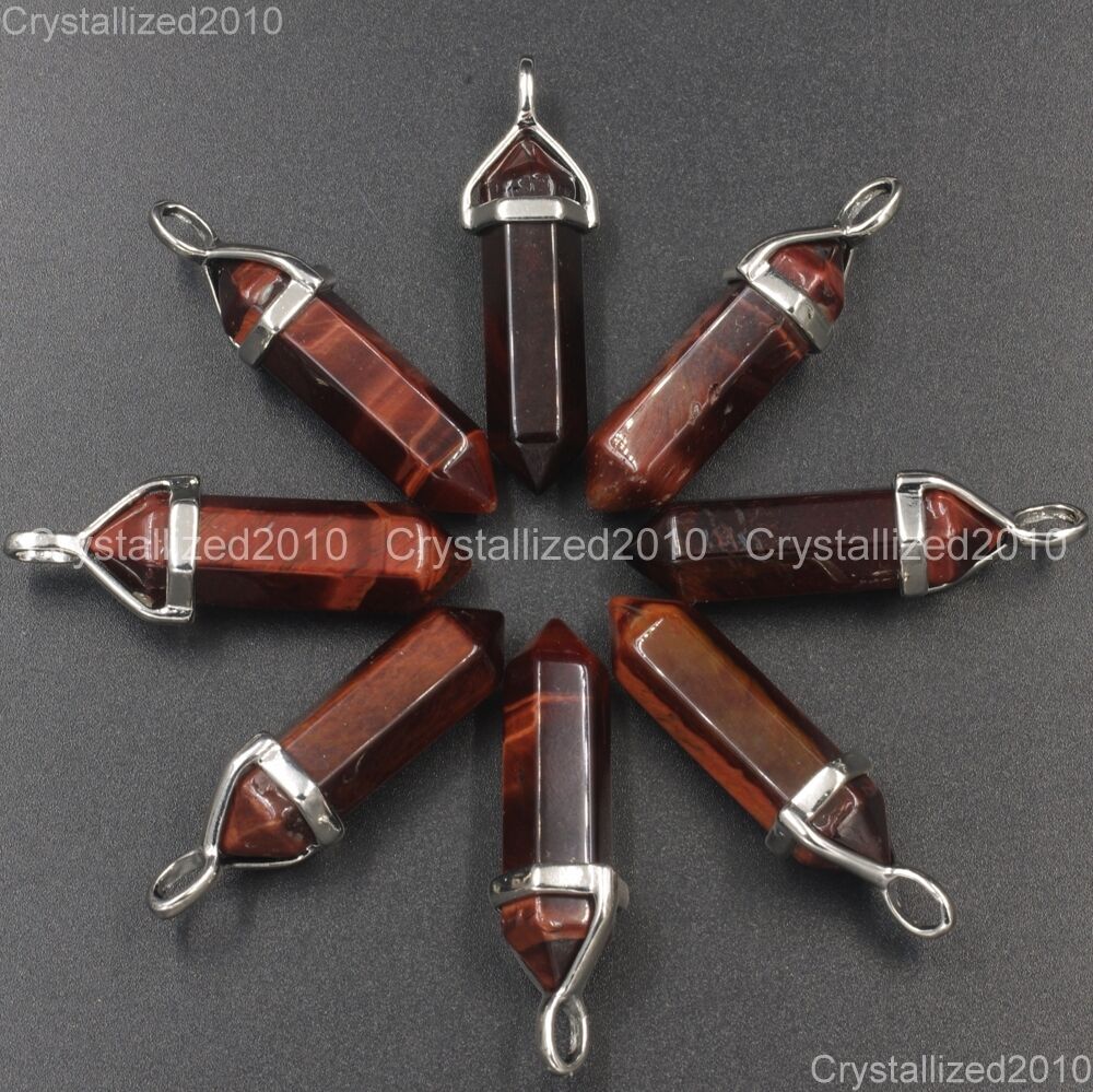 Collier Choker Oeil De Tigre Naturel - Pendentif Ange Sculpté, Pierre D'Agate Brute - 46-50cm