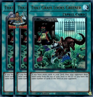 Yugioh! 3x That Grass Looks Greener RA03-EN063 Ultra Rare 1st Ed NM