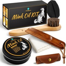 4-in-1 Mink Oil Leather Conditioner and Cleaner 3.52 oz - 6-in-1 Basic Set 