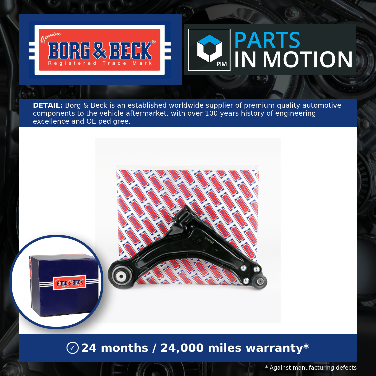 Wishbone / Suspension Arm fits MERCEDES V230 638 2.3D 96 to 03 OM601.970 B&B New