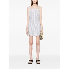 Reformation Linen Phillipa Stripe-Print Mini Dress White Blue Women's Size 2