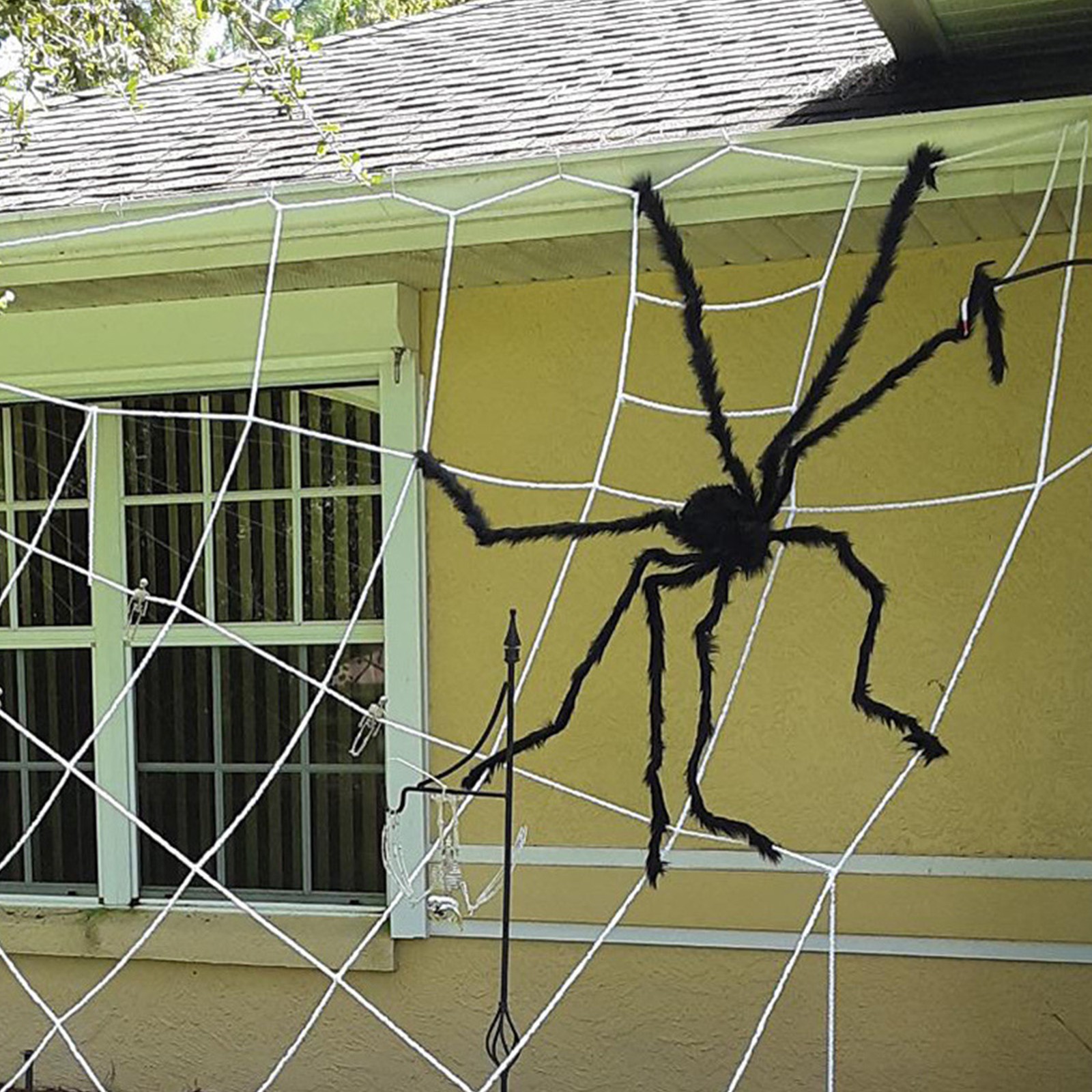 Posable Halloween Spiders Fake Spider Black Soft Hairy Scary For Home Deco