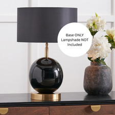 Black Table Lamp Base Gold Round Globe for Living Room Bedside Light E27 37cm