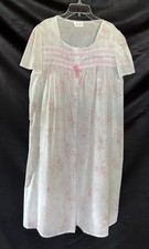 Carriage Court Vintage Sears Floral Nightgown  Button Housecoat Set Pink Large