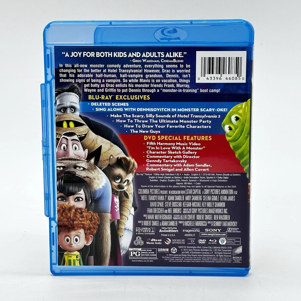 Hotel Transylvania 2 Blu-ray, DVD, Digital HD VGC 2015 w/Slipcover TESTED - Image 4 of 4