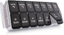 Weekly Pill Organizer 2 Times a Day, Easy Fill Medicine Pill Organizer AM PM Pil