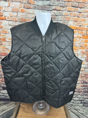 Big Smith Made in USA Black Quilted Work Vest Full Zip 3XL XXXL Nylon
