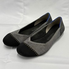 Rothy's The Point Gray Mist Cap Toe Ballet Flats Shoes Women 6.5 Career Academia