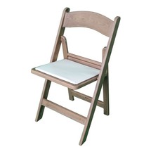 Padded Folding Chairs 4 Pack Natural Wood Resin Comfy Event Chair Indoor Outdoor