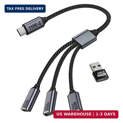 USB C Splitter 1 in 3 USB-C Out, USB Type C Splitter, USBC Male to Multi Type C
