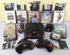 Sega Mega Drive console 2 controllers & games bundle complete set up