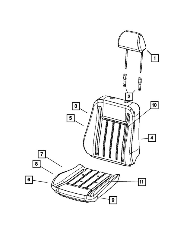 Genuine Mopar Front Headrest 1nr641d1aa*Nationwide Warranty * Compatibility Guarantee w/ VIN*
