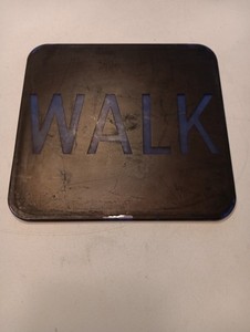 Vintage MGN, Acrylic Crosswalk Sign " Walk" Traffic Signal Light Lens 9 3/8
