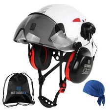 Safety Helmet Hard Hat with Visor and Ear Protection, ANSI Z89.1 Approved Lig...