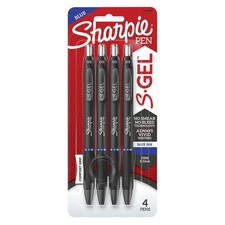 Sharpie S Gel Pens 0.5Mm Fine Point Pack Of 4 Blue No Smear No Bleed Technology