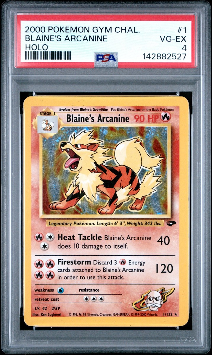 BLAINES ARCANINE 1/132 カツラのウインディ 英語版ポケモン Blaine's Arcanine 1/132 Gym Challenge Holo for sale online | eBay