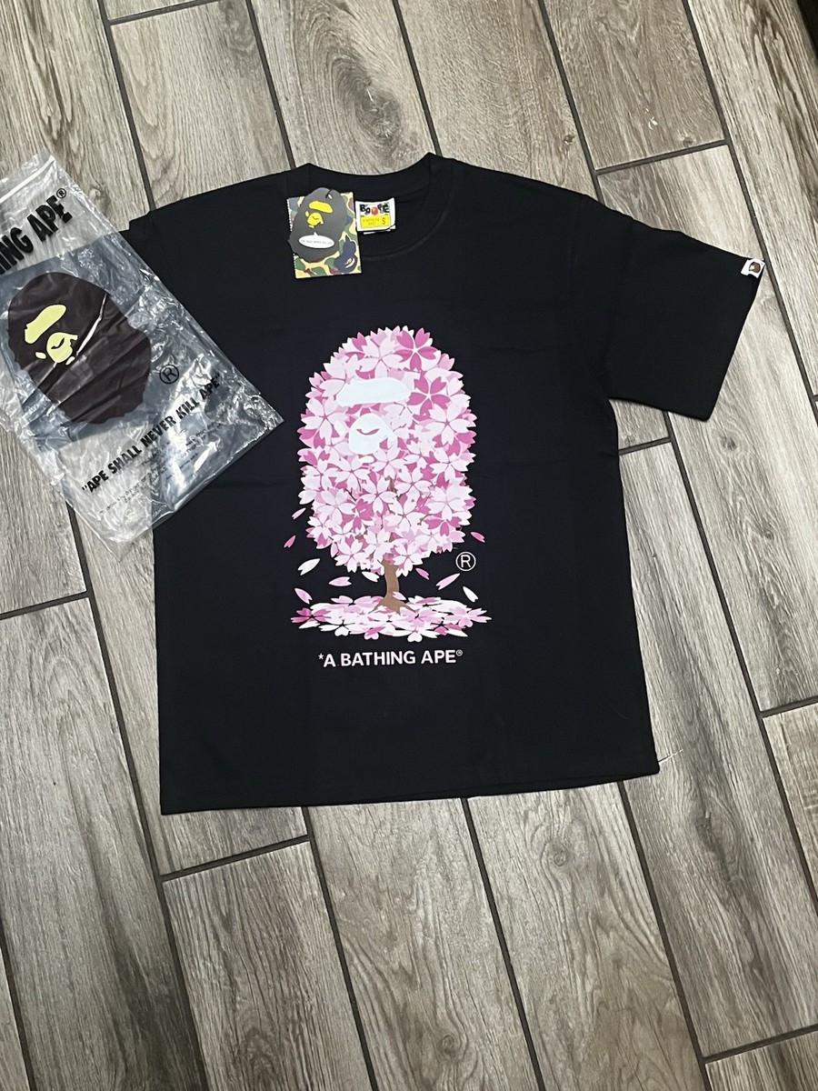 BAPE 半袖Tシャツ 桜 さくら ピンク SAKURA TEE XSサイズ BAPE Sakura White Pink Tee Egypt | Essentials EG