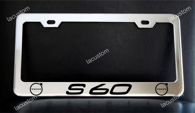 VOLVO S60 License Plate Frame Premium Chrome Plated Metal Custom Car Tag
