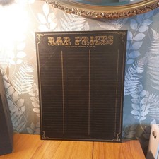 METAL SIGN "BAR PRICES" 50 X 40cm - VINTAGE MANCAVE PUB HOUSE CLEARANCE