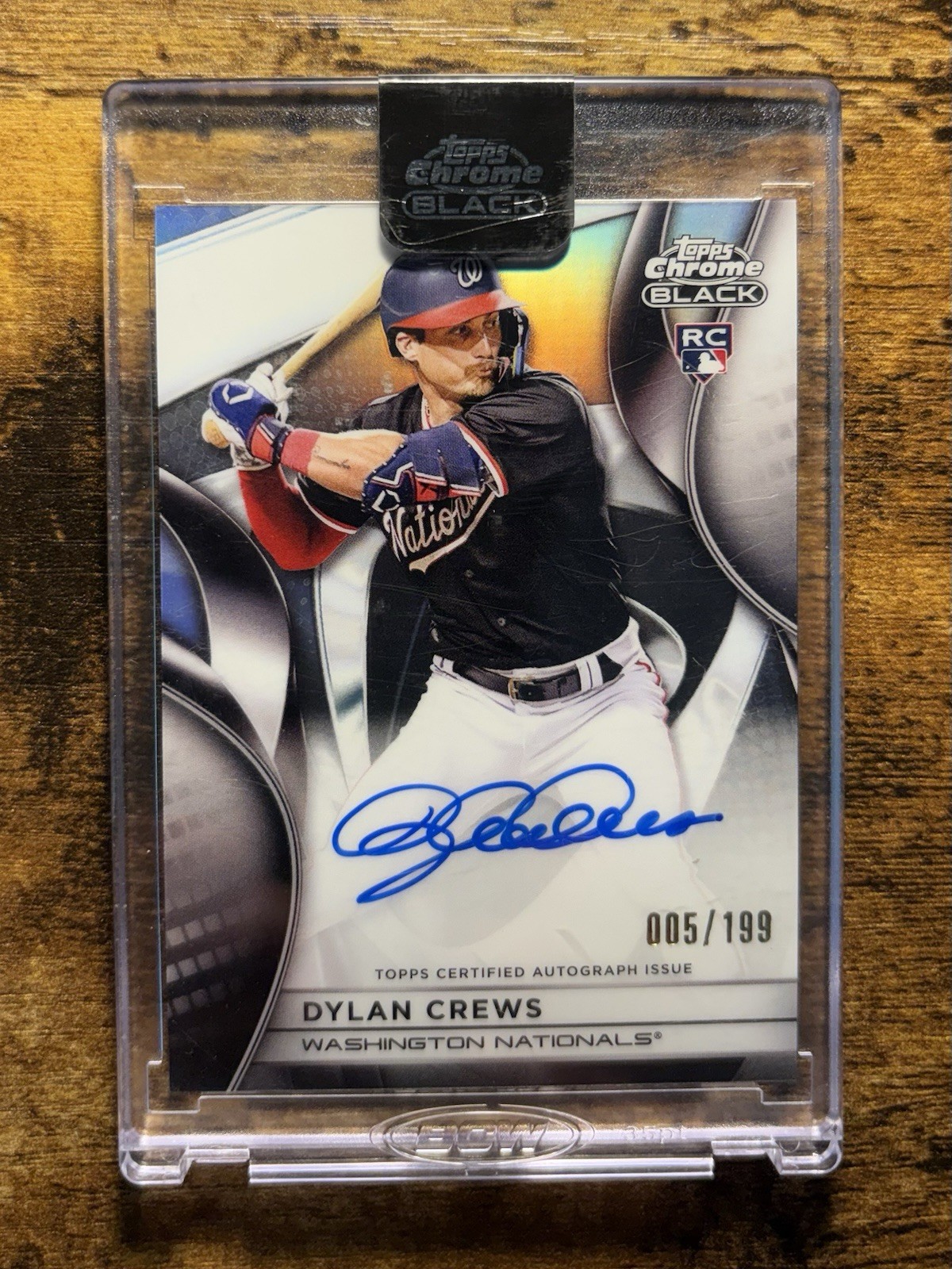 2025 Topps Chrome Black Dylan Crews RC Rookie Refractor Auto /199 NATIONALS