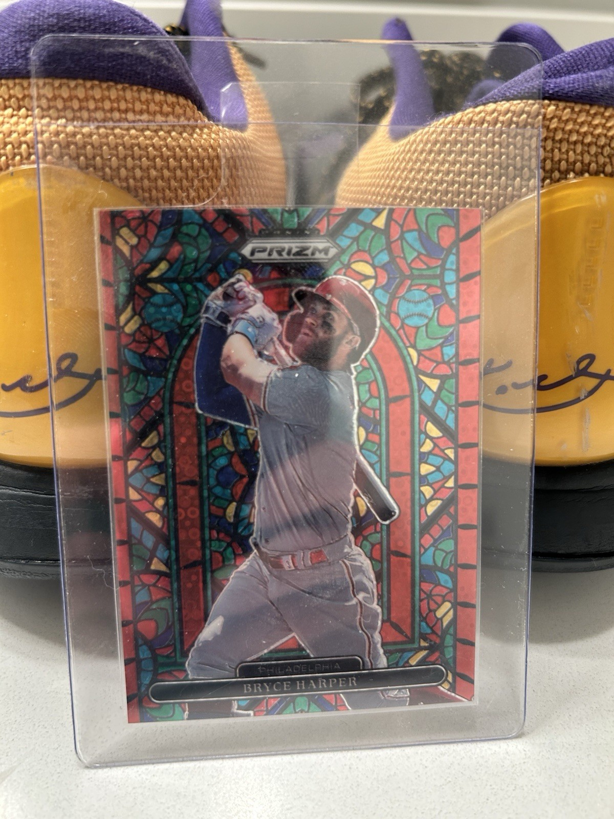 2022 Panini Prizm - Stained Glass Bryce Harper #SG-4 Red Wave Prizm /99