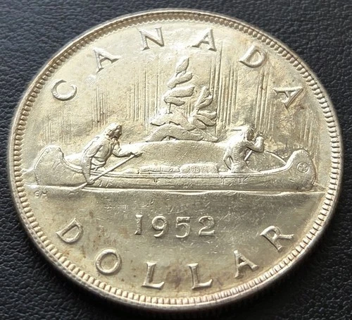 1952 NWL Silver Dollar Canada ***No Water Lines Variety*** Mint Condition