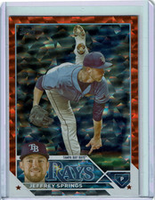 2023 Topps Series 1 - Jeffrey Springs #12 Orange Crackle Foil Rays /299