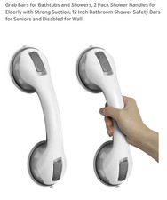 2 Pieces Grab Bars for Bathtubs and Showers,Shower Handle 12 Inch Strong Suction