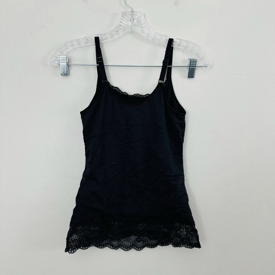 Camisola modeladora Flexees By Maidenform negra con ribete de encaje para mujer talla S” Foto 4 de 4