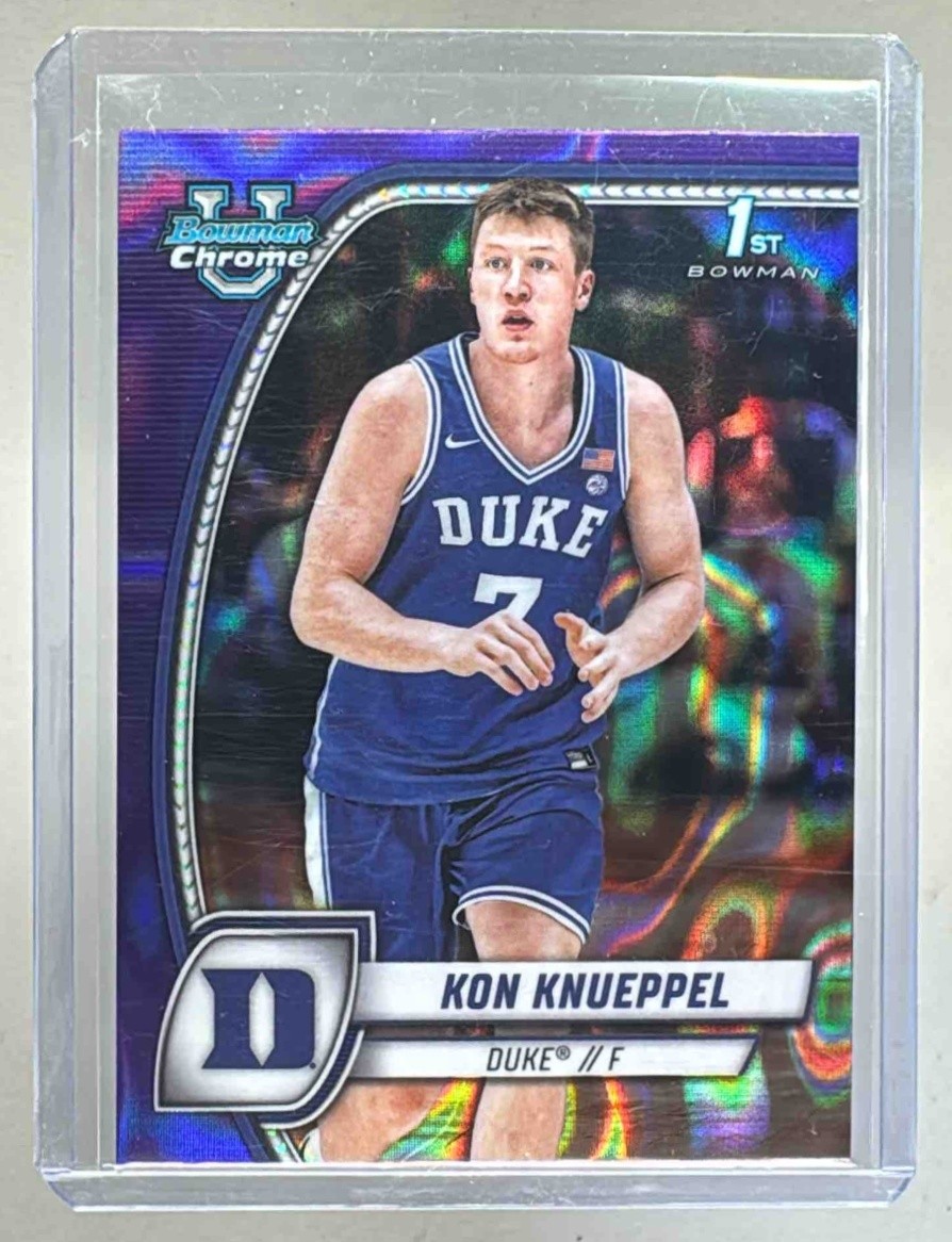 Kon Knueppel 2024 Bowman University Chrome #48 Purple Lava Refractor