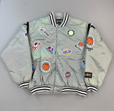 Vintage East II West Jacket Mens 2XL Satin Varsity Bomber Basketball Patches Y2K