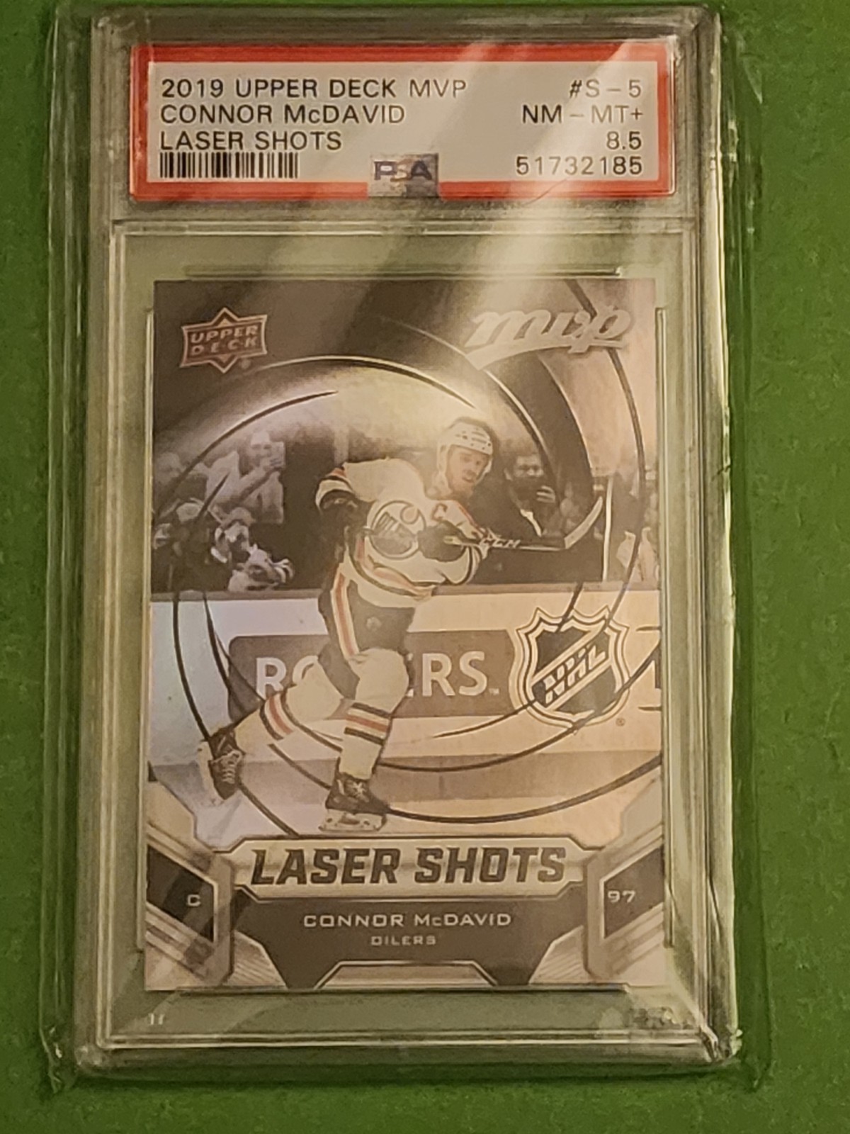 2019 Upper Deck MVP Laser Shots Connor McDavid #S-5 PSA 8.5 view 1