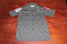 Boy Scouts of America BSA Women's Shirt Medium Venturing Green Glued Patches