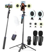 Vlogging Kit for iPhone/Android, 63  Auto Face Tracking Tripod for 63 inches