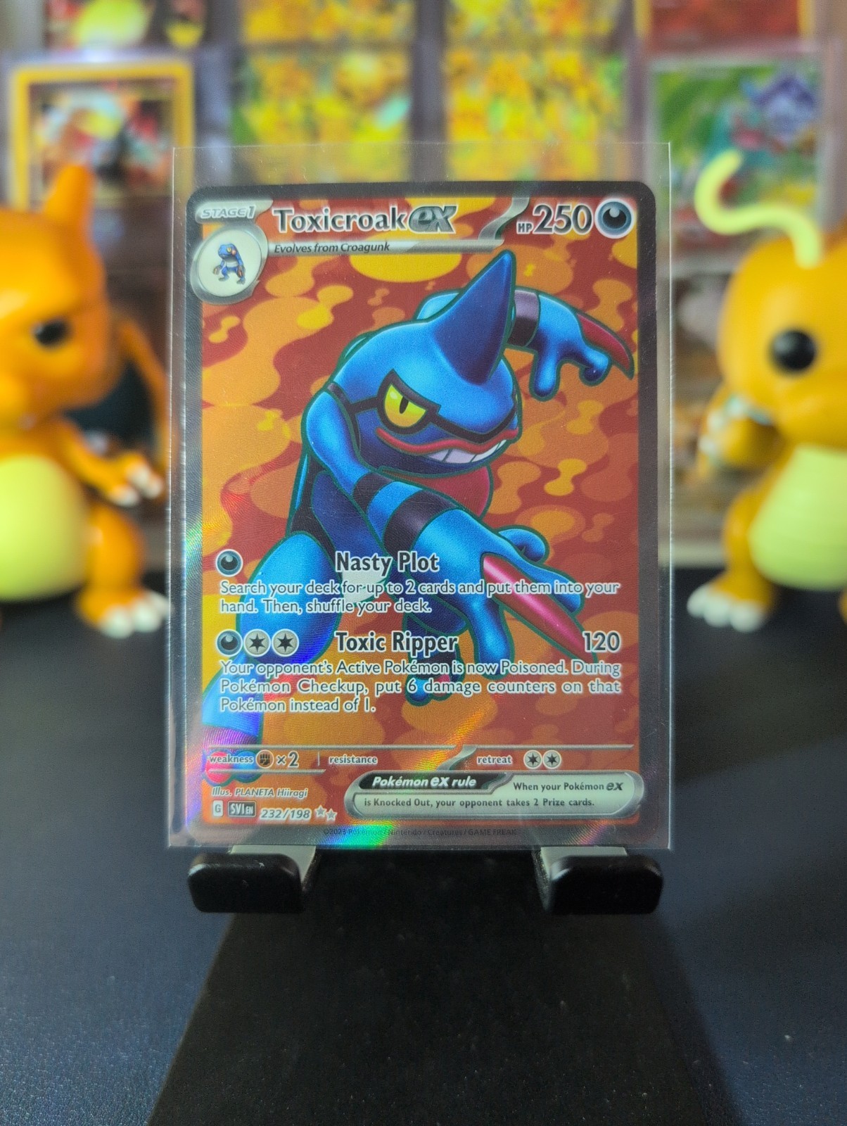 Toxicroak EX 232/198SV01: Scarlet & Violet Base Set Holo NM.