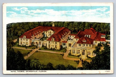 Gainesville Florida Hotel Thomas 1928 Curt Teich University Linen Postcard