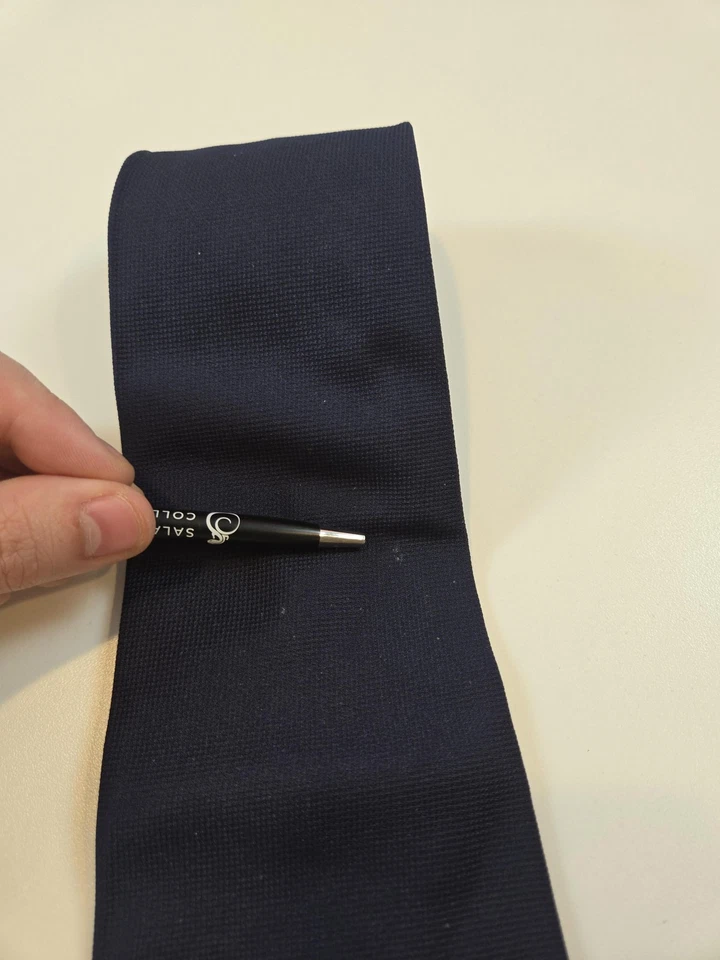 Gravata Polo Ralph Lauren Masculina Tamanho Único Azul Marinho 100% Seda Feita à Mão EUA Tecido Logotipo de Pônei - Imagem 3 de 4