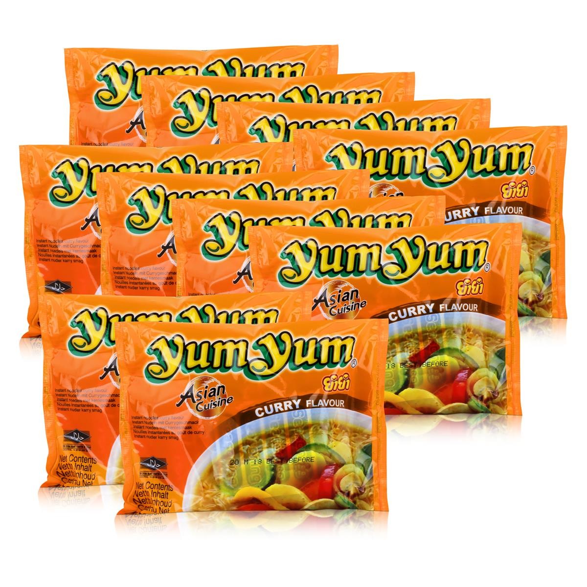 Yum Yum Instant Nudeln Curry 60g - Fertiggericht (10er Pack)