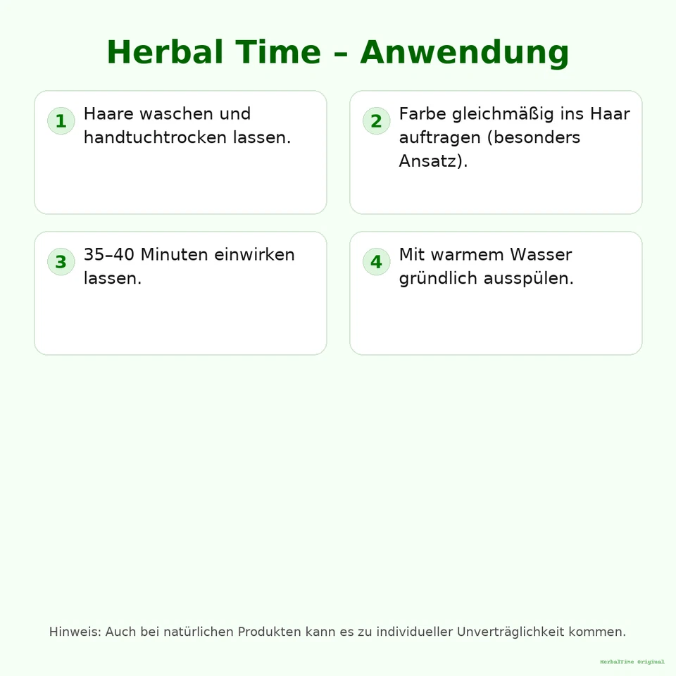 Herbal Time Bio Henna Haarfarbe Creme Color Braun Schokolade Pflanzen - Bild 4 von 4