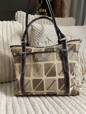 NINE  CO. Nine West Brown Geometric Tote Shoulder Bag