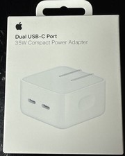 Apple 35 W Dual USB-C Port Compact Power Adapter. Part MW2H3AM/A. Sealed