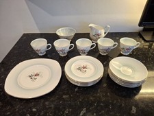 Vintage Royal Tuscan 20 Piece Rosetta Tea Set Fine Bone China Gold Trim England