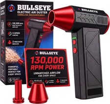 BULLSEYE Blaster 130000 RPM Electric Air Duster, Rechargeable Cordless Compresse