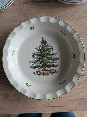 Spode Christmas Tree Pie Form Kuchen Gebäck Schale Microwellensicher Weihnachten