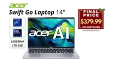 Acer Swift Go 14" TS Laptop Intel Core Ultra 7 155H 16GB RAM 1TB SSD Refurbished