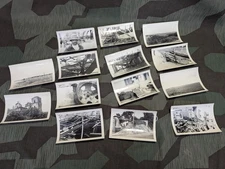Lot of 14 WWII German Soldier's Photos Mostly Bomb Damage Ukraine Wehrmacht Army