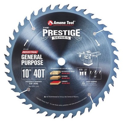 Amana Tool Prestige Series 10 in 40T Carbide-Tipped Saw Blade Wood PR1040C